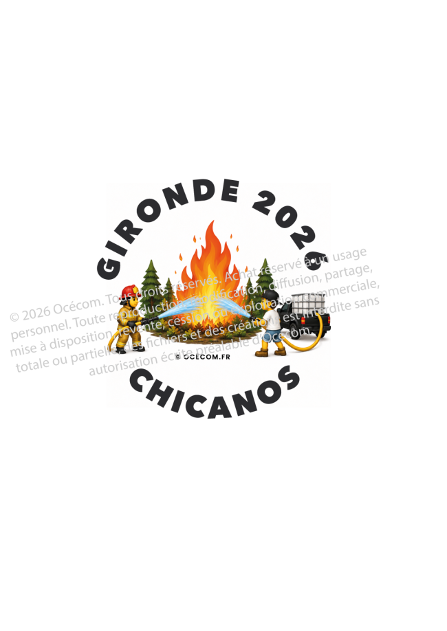 Logo Emoji Incendies Gironde avec ses déclinaisons de texte à imprimer | Bénévoles Chicanos &amp; Chicanas