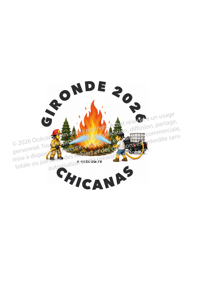 Logo Emoji Incendies Gironde avec ses déclinaisons de texte à imprimer | Bénévoles Chicanos &amp; Chicanas
