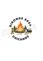 Logo Emoji Incendies Gironde avec ses déclinaisons de texte à imprimer | Bénévoles Chicanos &amp; Chicanas
